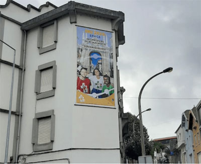 Arciprestados de Braga colocam telas das JMJ sobre edifícios 