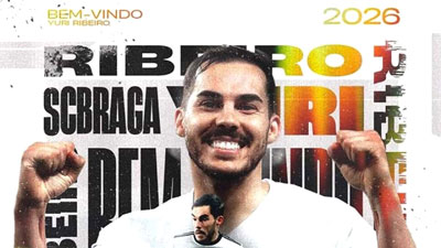 Yuri Ribeiro é reforço do SC Braga